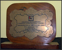 HDFC Ltd, HDFC House, Kochi Appreciation award for Engineering services 1990